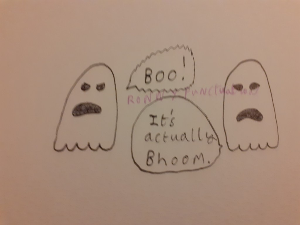 Halloween cartoon ronny punctuation