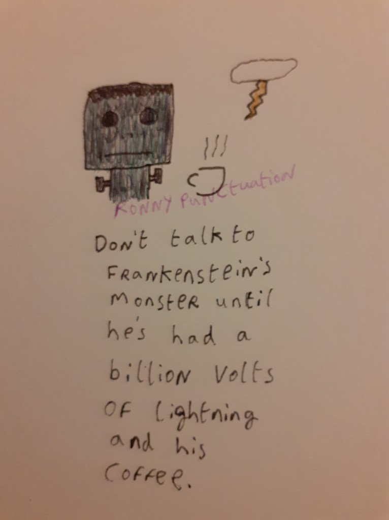 Halloween cartoon ronny punctuation