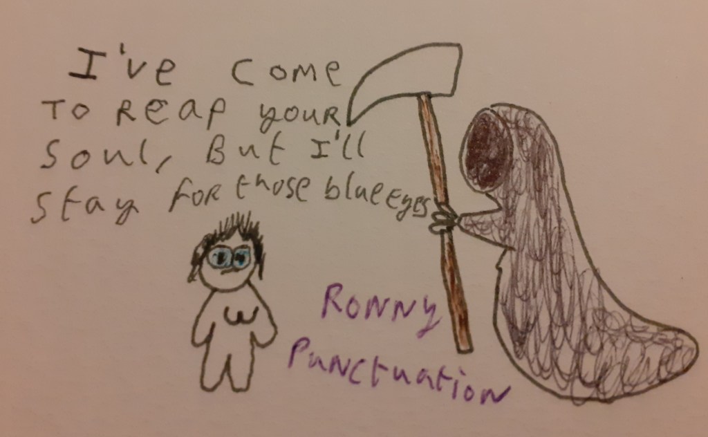 Halloween cartoon ronny punctuation
