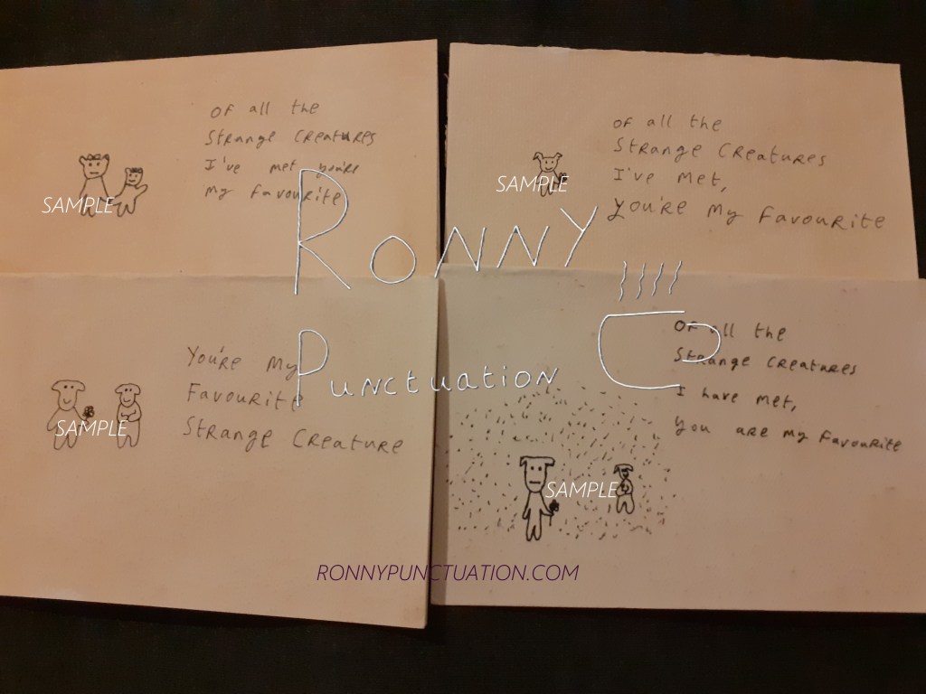 strange creatures card ronny punctuation