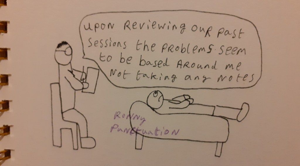 Therapy Cartoon Ronny Punctuation