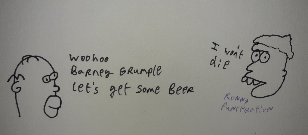 Homer and Barney cartoon