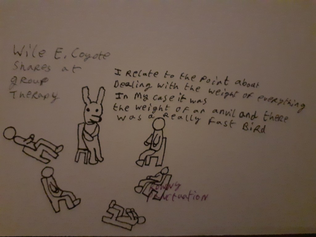 Wile E Coyote goes to group therapy