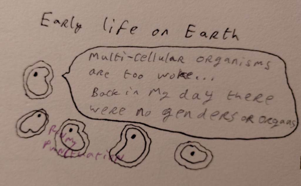 Early life on Earth cartoon