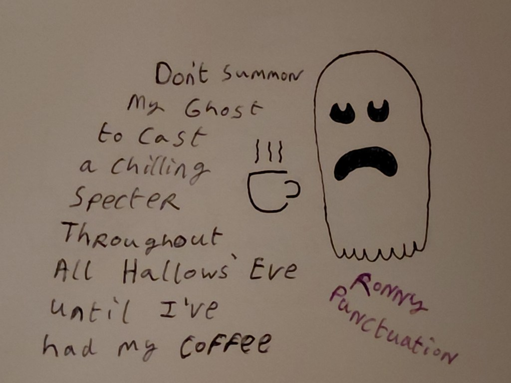 Ghost cartoon Ronny Punctuation